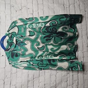 Madeleine Floral Blouse Green Black Long Sleeve